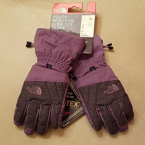 purple north face gloves